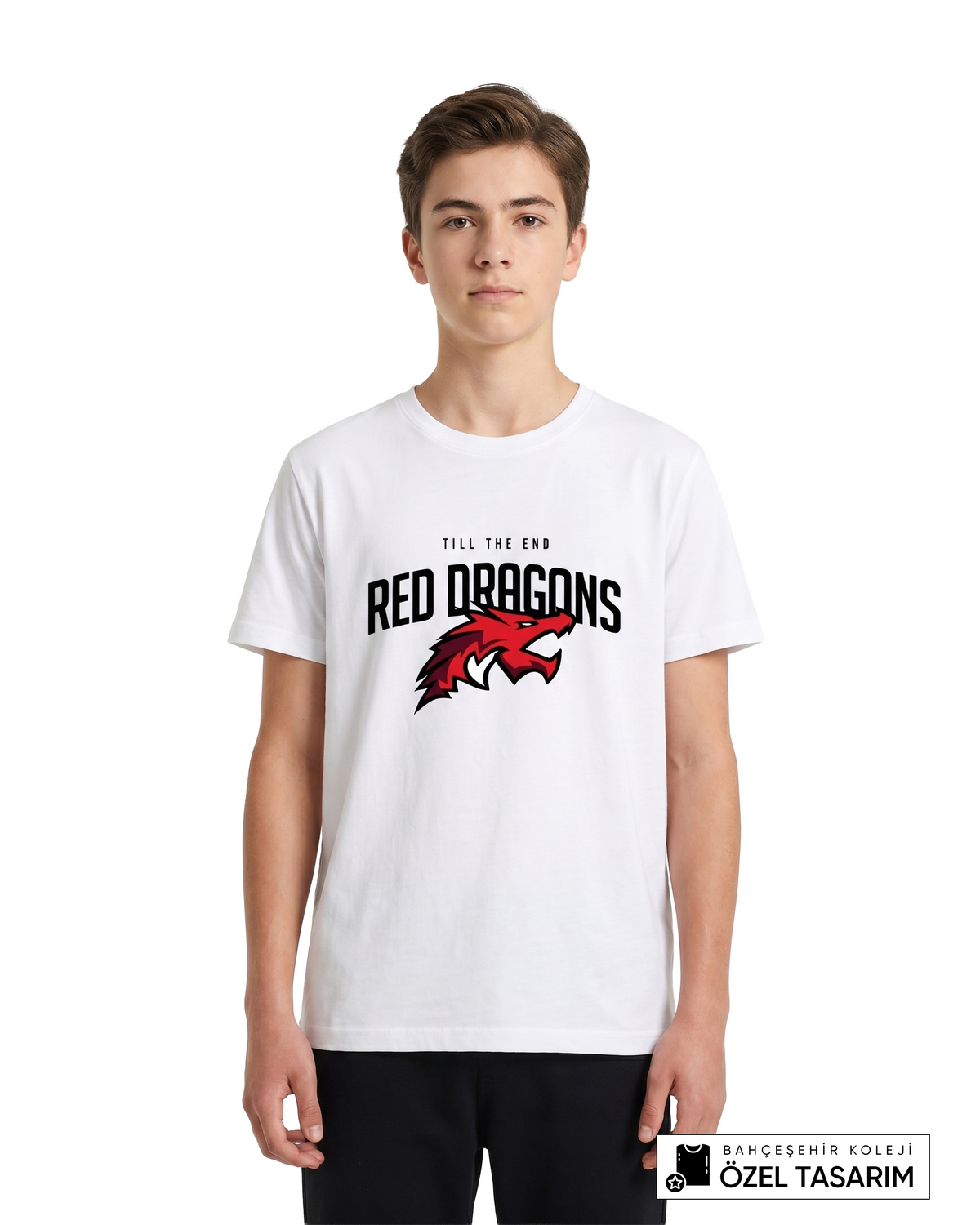Bahçeşehir Koleji Red Dragons "Till The End" Baskılı Özel Tasarım T-Shirt