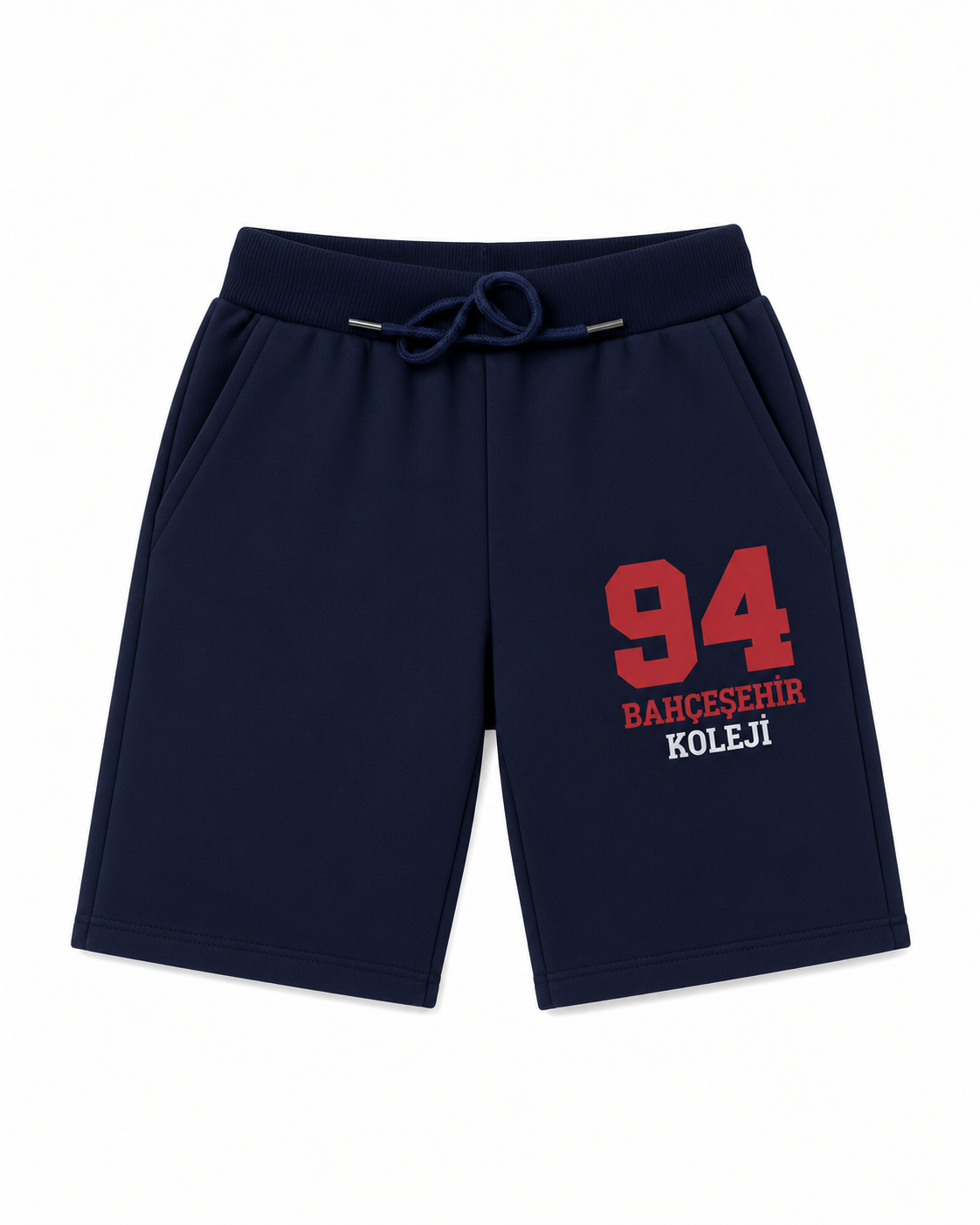 Bahçeşehir Koleji EST94 Kırmızı Baskılı Lacivert Şort