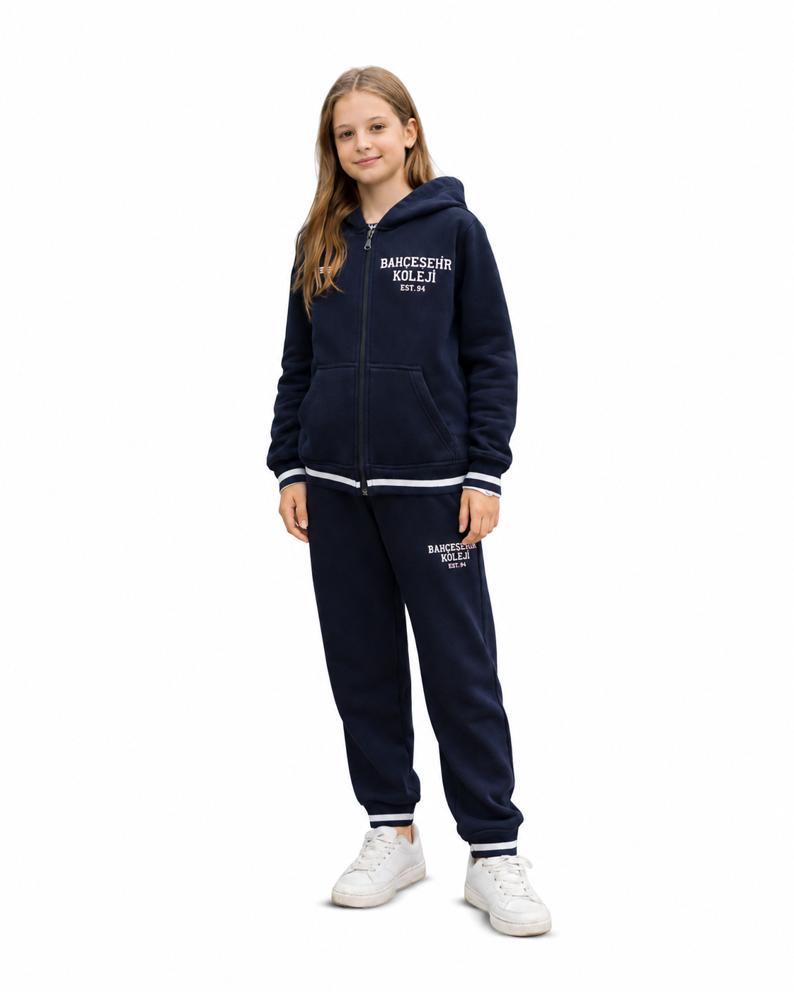 Bahçeşehir Koleji 3'lü 3 İplik Kolej Seti: Kolej Ceketi + Sweatshirt + Eşofman Altı